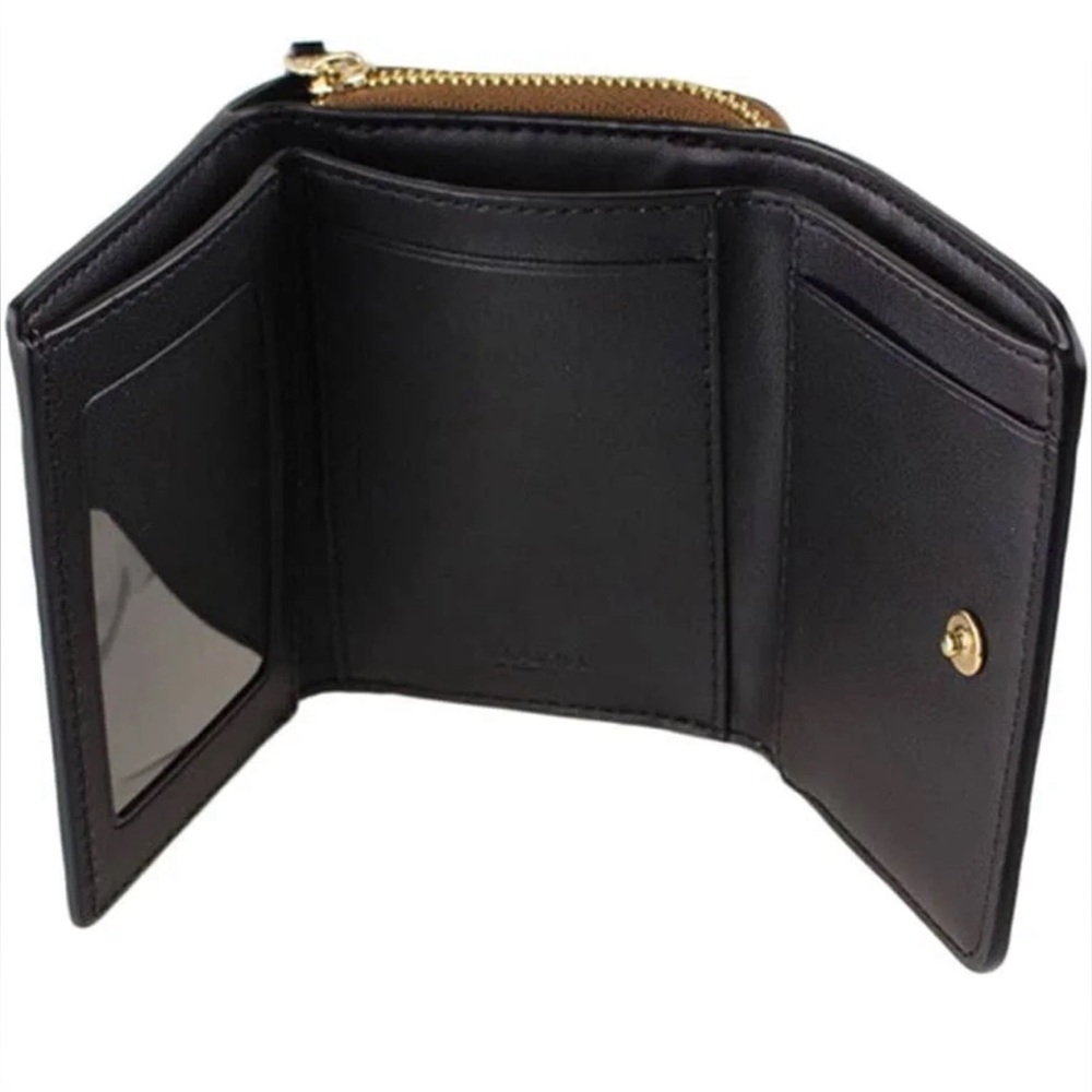 Coach Trifold Wallet In Colorblock Signature Canvas With Rivets - Picture 2 of 8